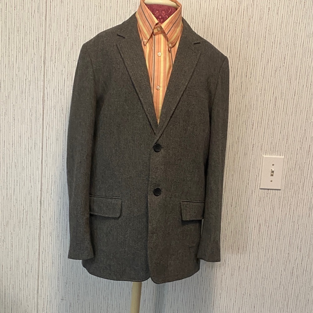 Gap Men's Blazer Large Herringbone Wool Blend Jacket 2 Button Sport Coat 42-44